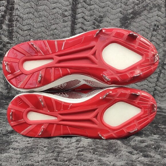 Adidas Ironskin Icon 6 Metal Baseball Cleats Red/White EG6550 (NWT) Size 8 - Picture 5 of 6